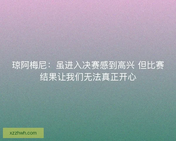 琼阿梅尼：虽进入决赛感到高兴 但比赛结果让我们无法真正开心