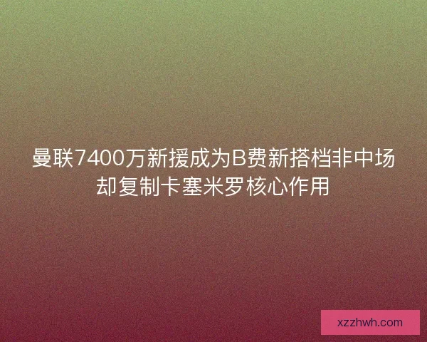 曼联7400万新援成为B费新搭档非中场却复制卡塞米罗核心作用